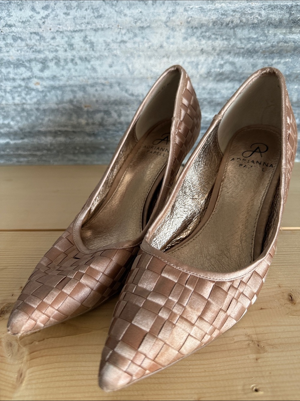 Adrianna Papell pink high heel shoes